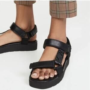 Vince Womens Black Platform Sandals Size 7.5 Strappy Carver Sport